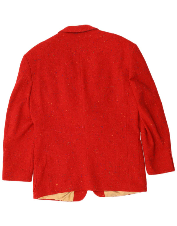 vintage Mens 3 Bouton Blazer Veste UK 40 Grand Rouge Moucheté