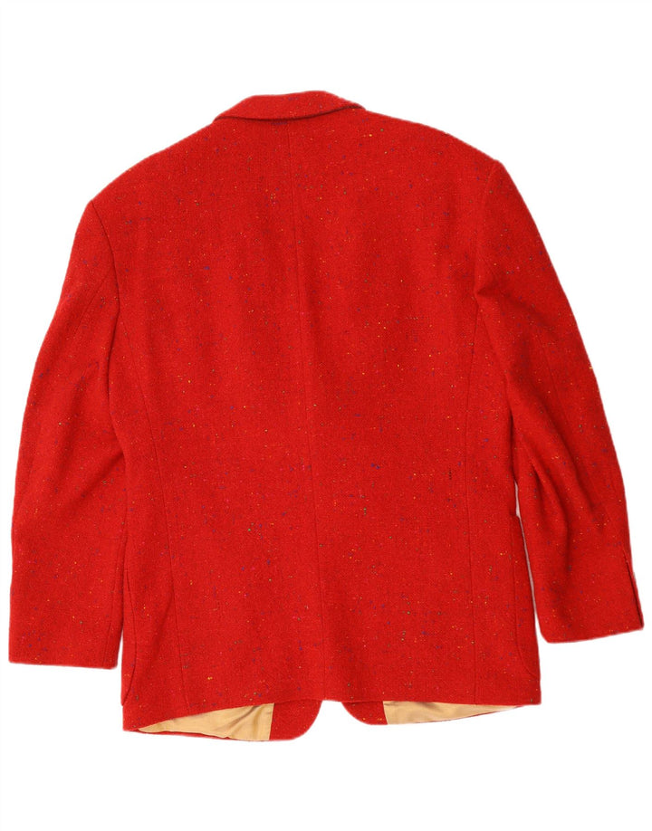 vintage Mens 3 Bouton Blazer Veste UK 40 Grand Rouge Moucheté