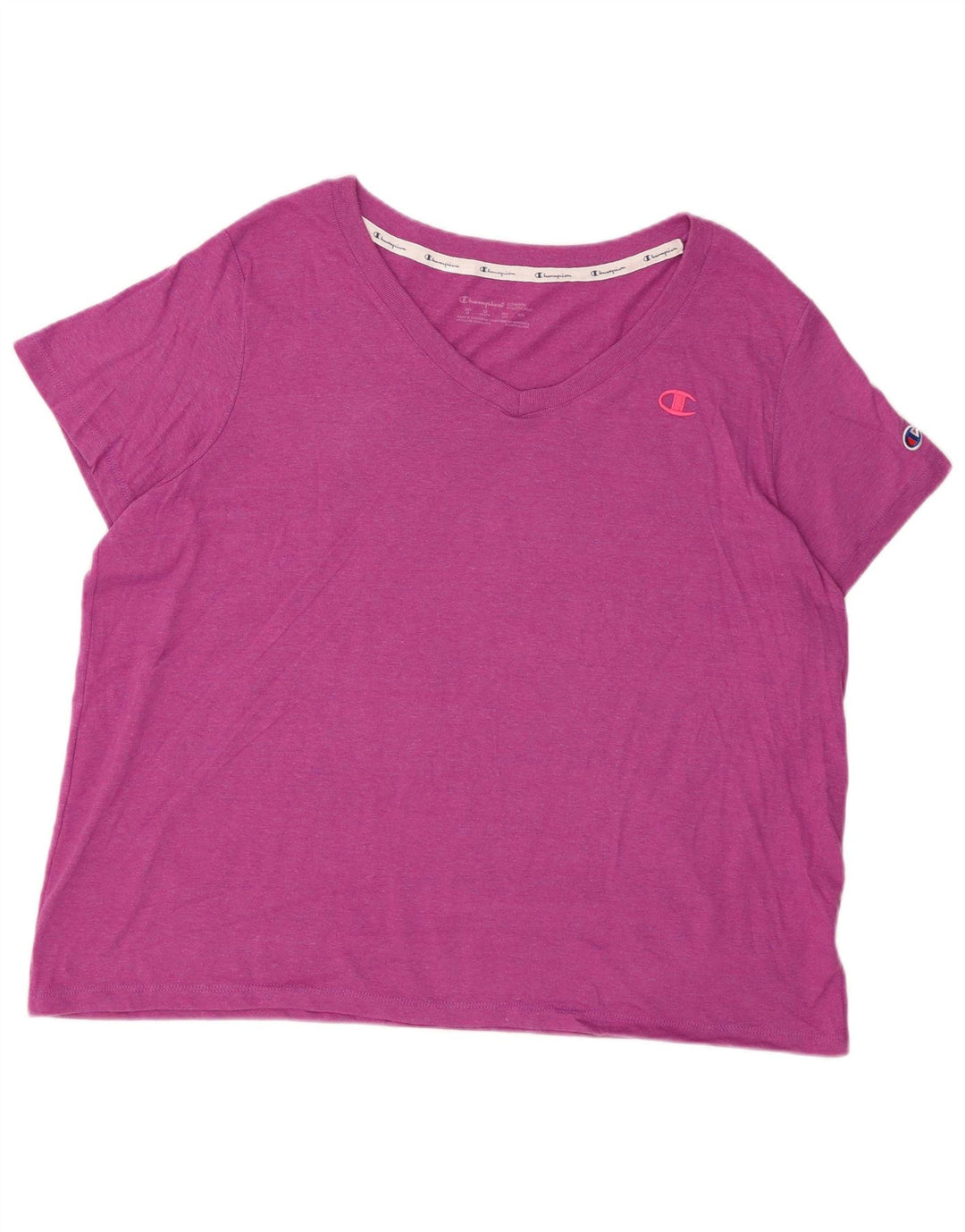 CHAMPION T-Shirt Oversize Femme UK 20 2XL Violet Moucheté Coton