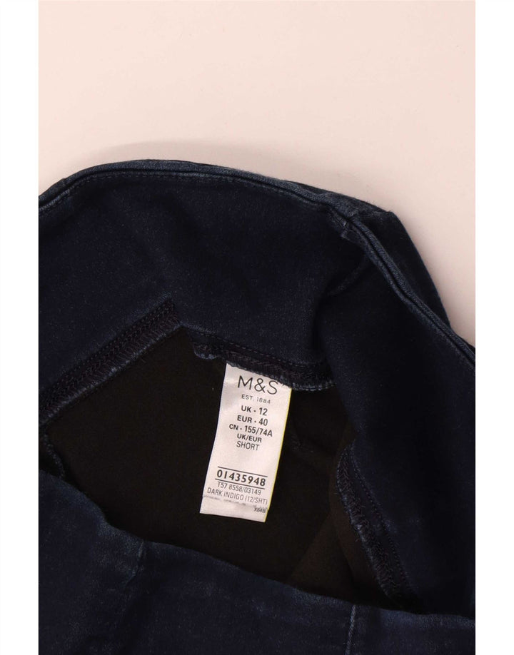 Marks & Spencer Pantalon court pour femme UK 12 Medium W28 L24 Bleu marine