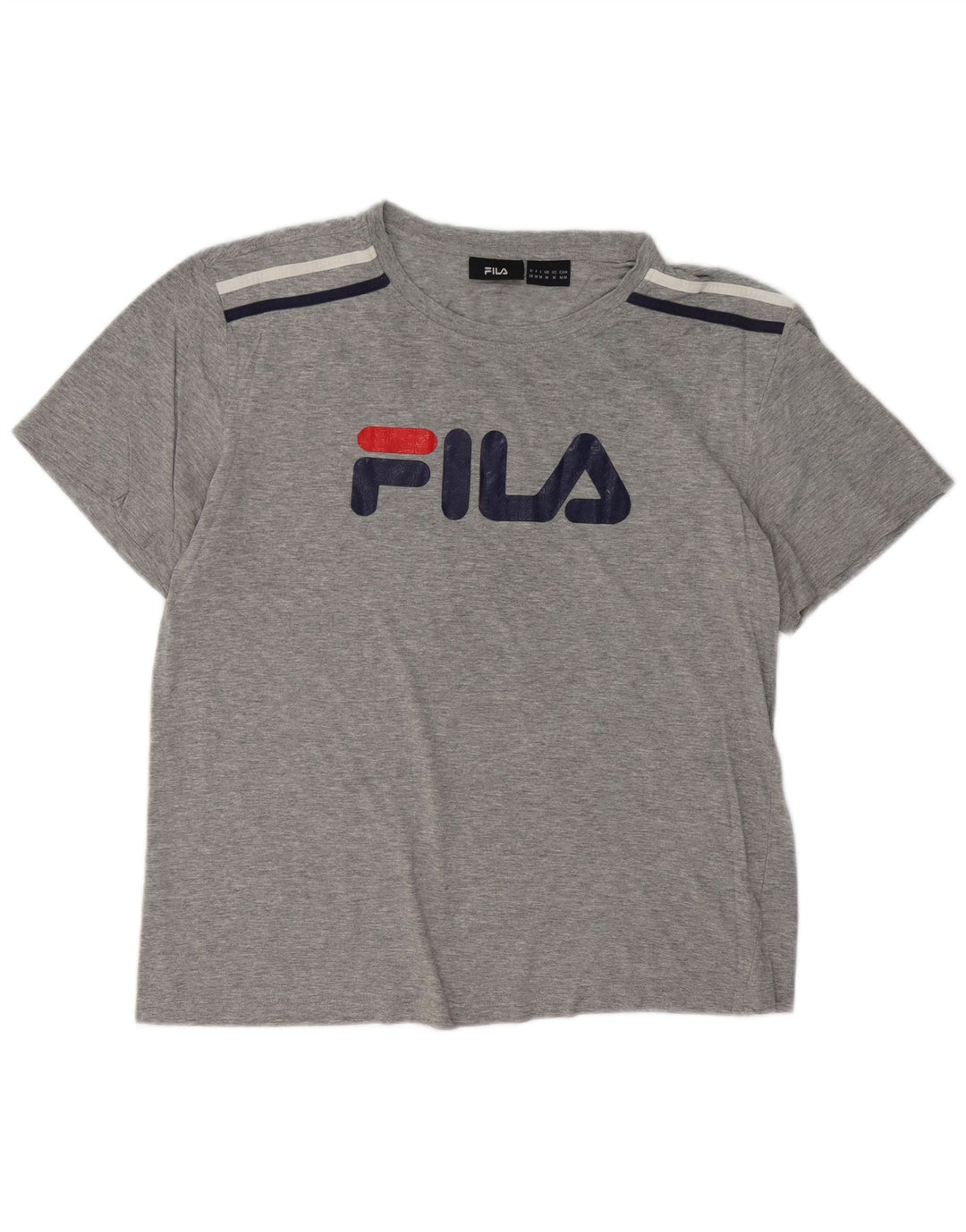 FILA T-Shirt Graphique Homme Gris Moyen Moucheté Coton