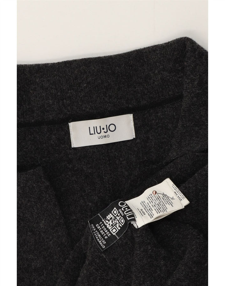 Liu Jo Veste blazer en tricot à 3 boutons pour homme UK 42 XL Laine grise