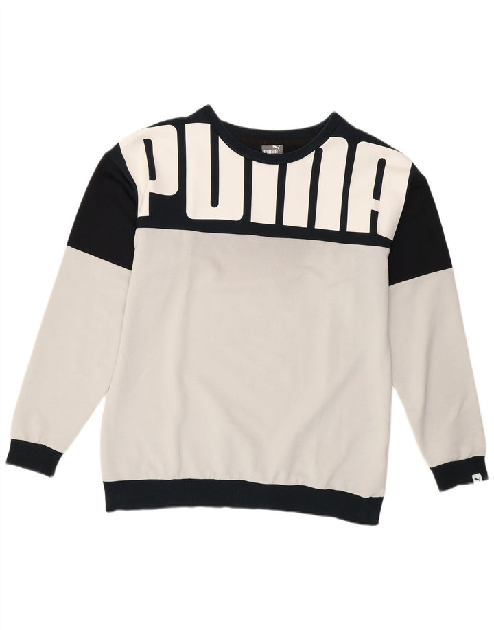 Puma Sweat-shirt graphique pour femme UK 12 Medium Blanc Colourblock