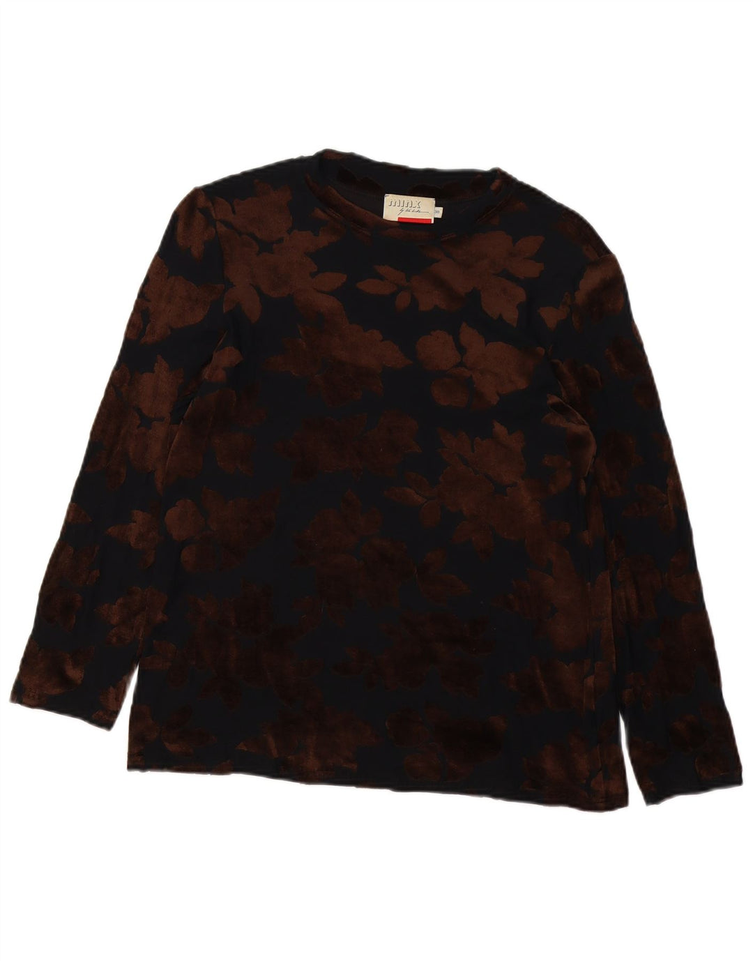MINX BY EVA LUTZ Haut en velours à manches longues pour femme EU 38 Medium Black Floral