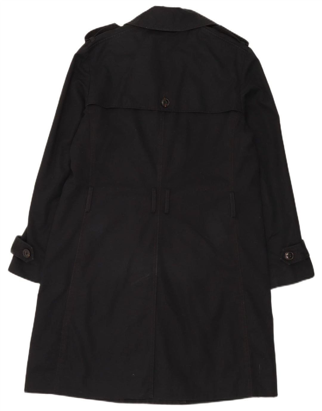 Gap Trench-Coat Double Boutonnage Femme UK 14 Coton Noir Moyen