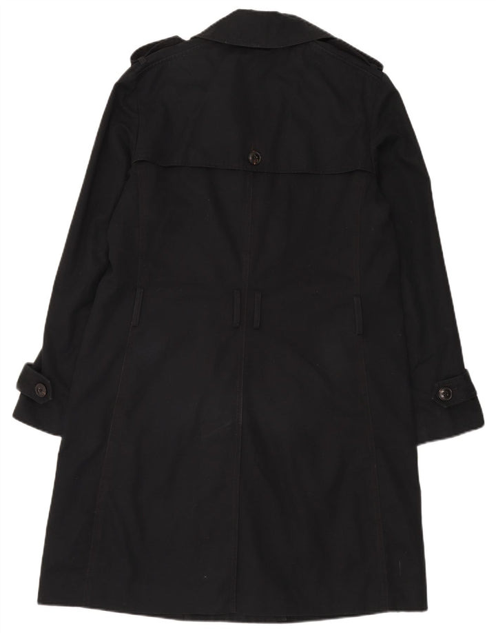 Gap Trench-Coat Double Boutonnage Femme UK 14 Coton Noir Moyen