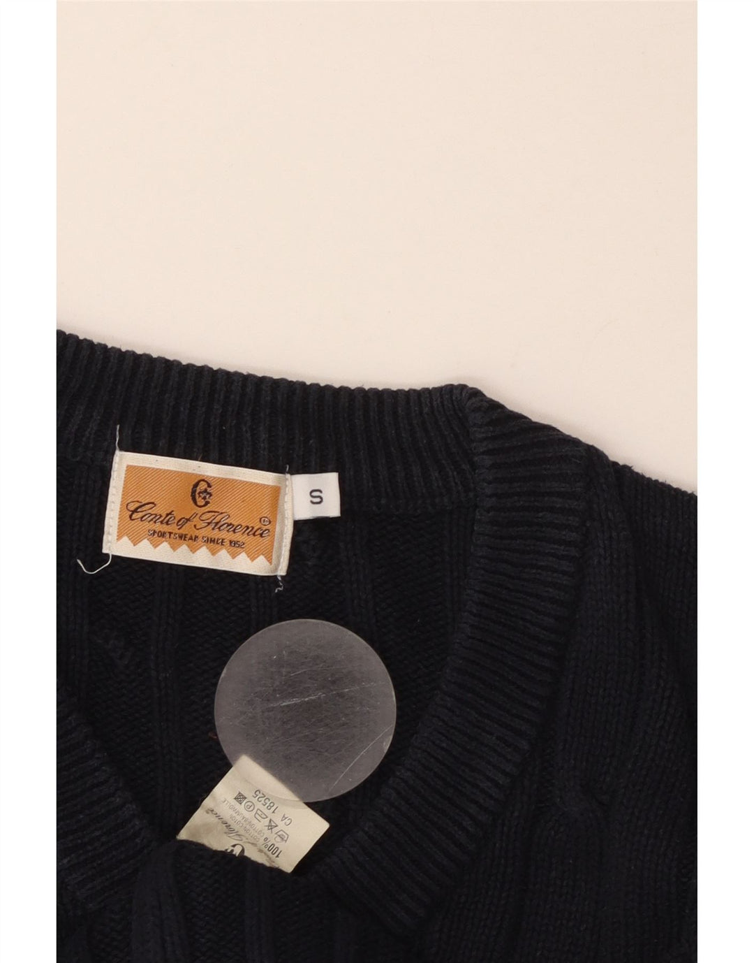 CONTE OF FLORENCE Pull col en V pour femme UK 10 Small Bleu marine