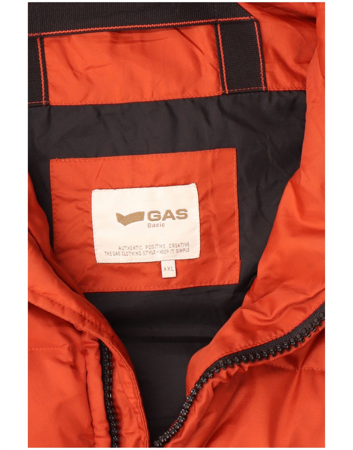 GAS Veste matelassée à capuche basique pour homme UK 2XL Orange Polyamide