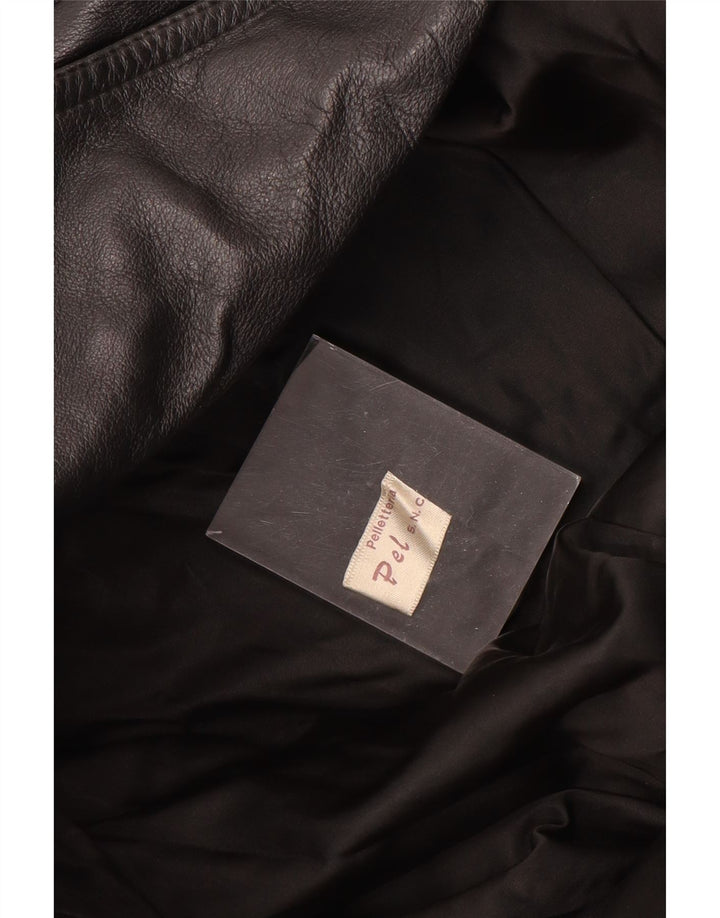 PELLETTERIA Veste en cuir femme UK 20 2XL Cuir noir