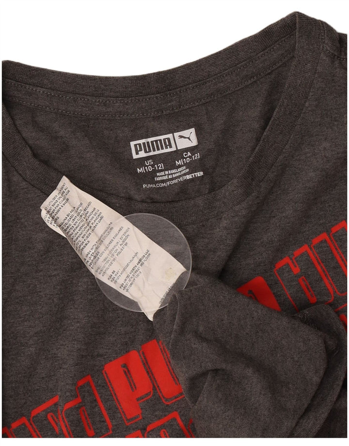 Puma T-Shirt Graphique Garçon 10-11 ans Gris Moyen Coton