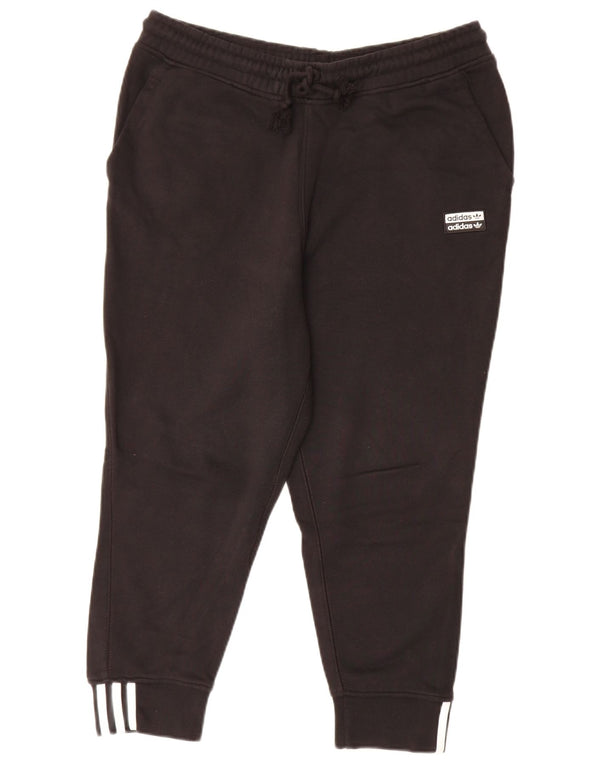 Adidas Femmes Capri Survêtement Pantalon Joggers UK 16 Grand Noir Coton