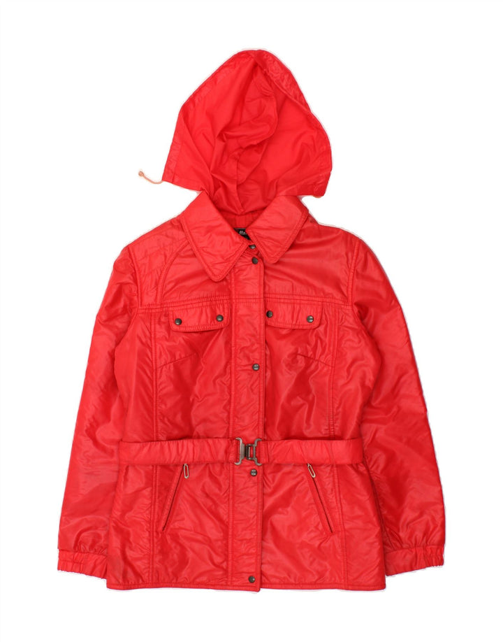 VINTAGE Womens Hooded Utility Jacket IT 46 Large Red Vintage Vintage and Second-Hand Vintage from Messina Hembry 