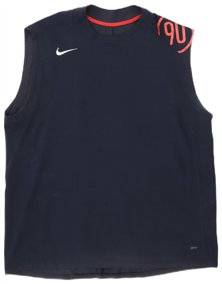 Nike Hommes Dri Fit Graphic Débardeur XL Bleu Marine