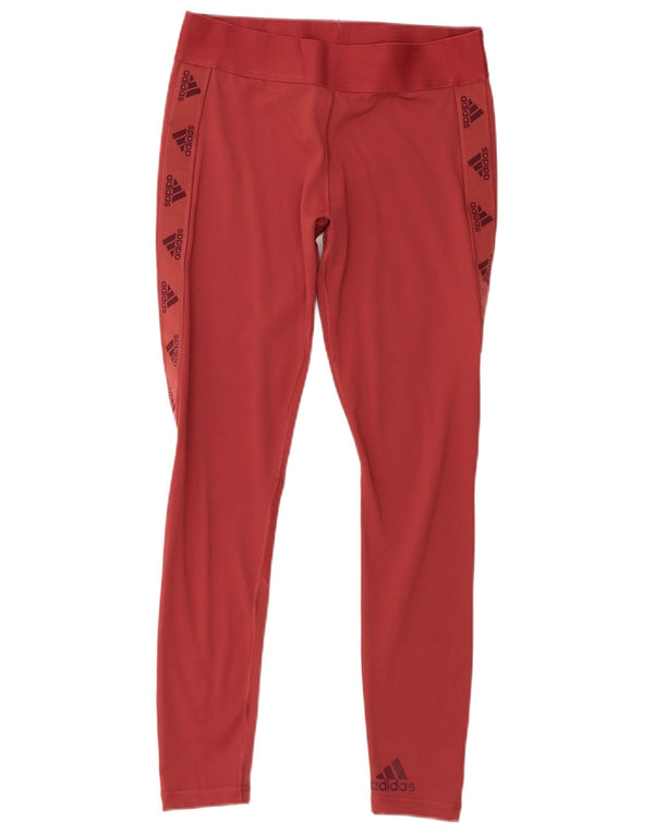 Adidas Femmes Aeroready Graphic Leggings UK 12/14 Rouge Moyen