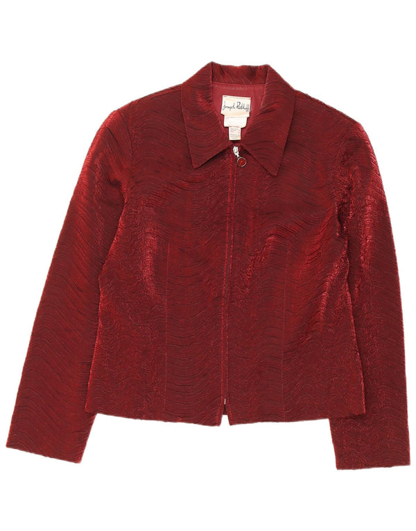 JOSEPH RIBKOFF Veste blazer courte pour femme UK 12 Rayonne bordeaux moyenne