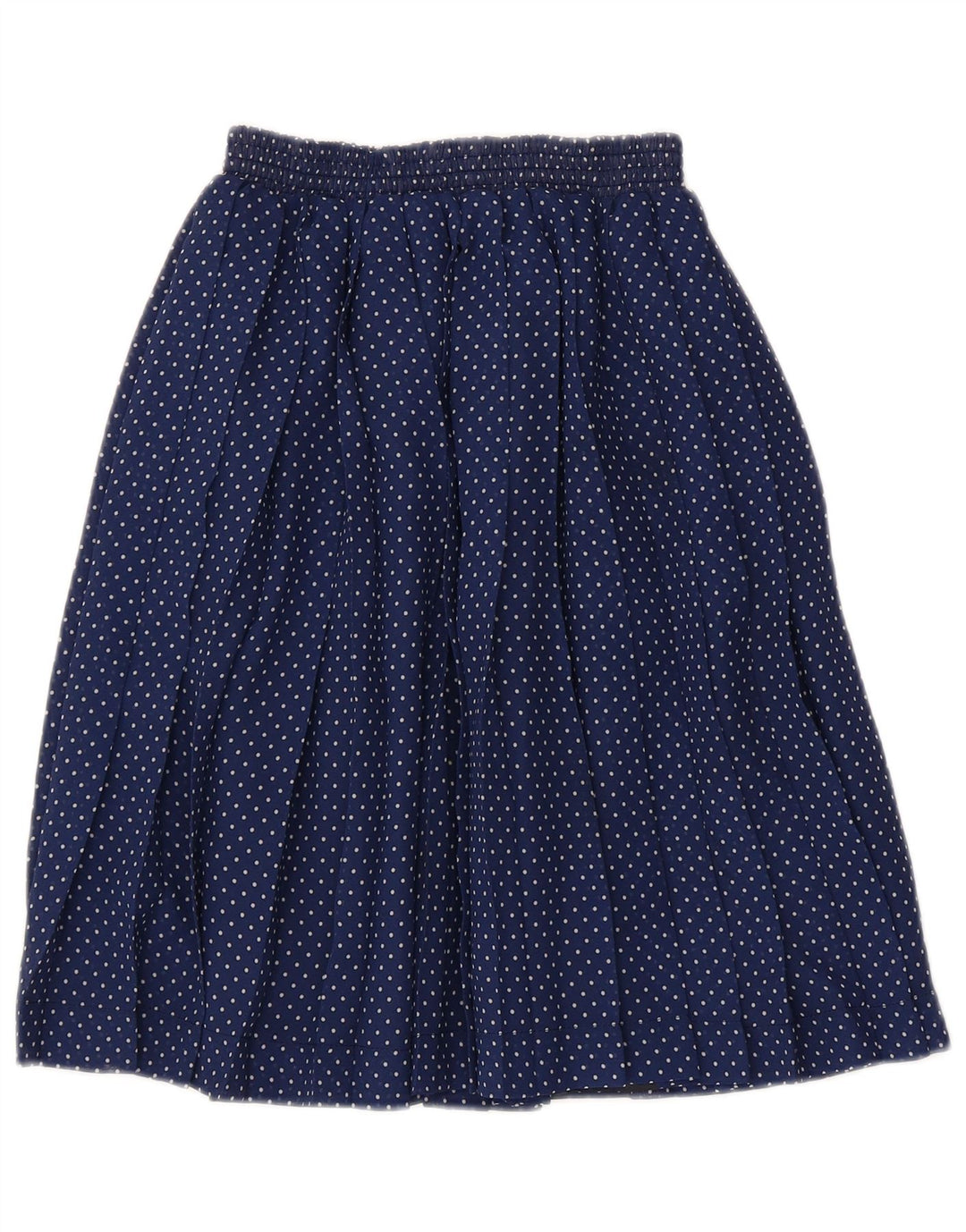 jupe plissée femme vintage W26 Petit polyester bleu marine à pois