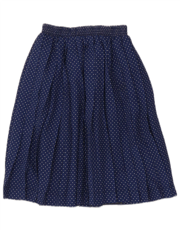 jupe plissée femme vintage W26 Petit polyester bleu marine à pois