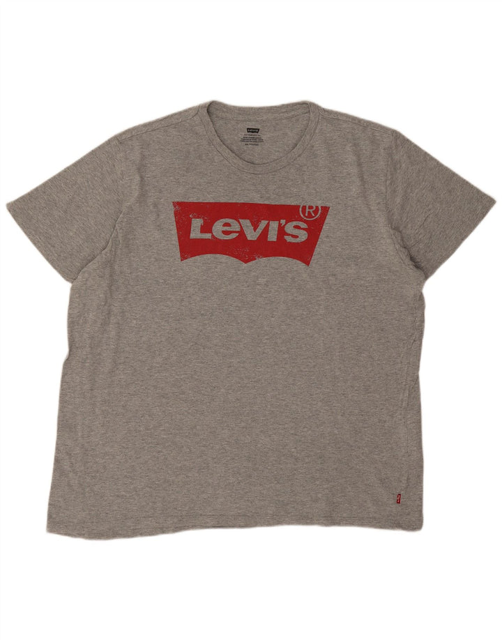 Levi's T-Shirt Graphique Top 2XL Homme Gris Coton Logo