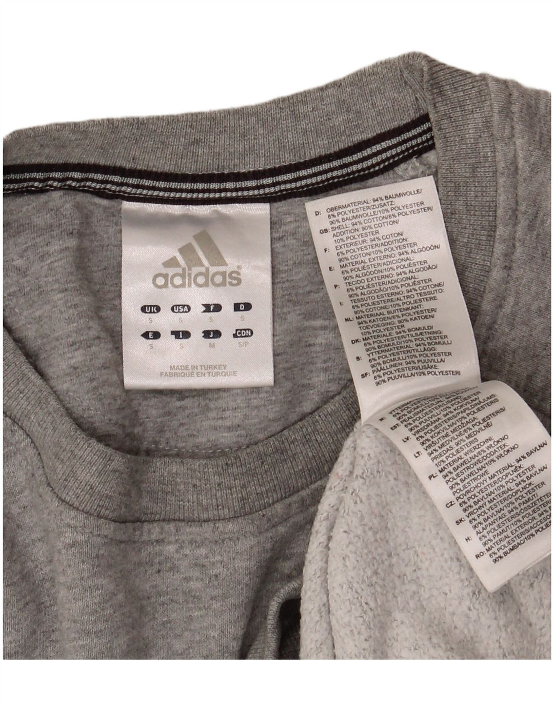 ADIDAS Sweat-shirt pour hommes, petit, gris, coton