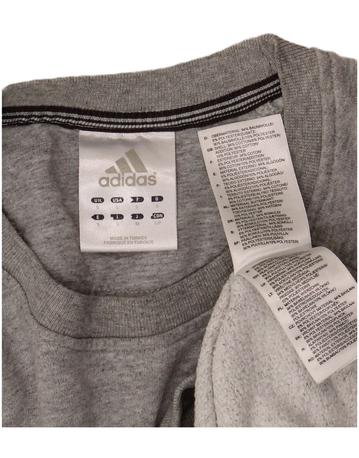 ADIDAS Sweat-shirt pour hommes, petit, gris, coton