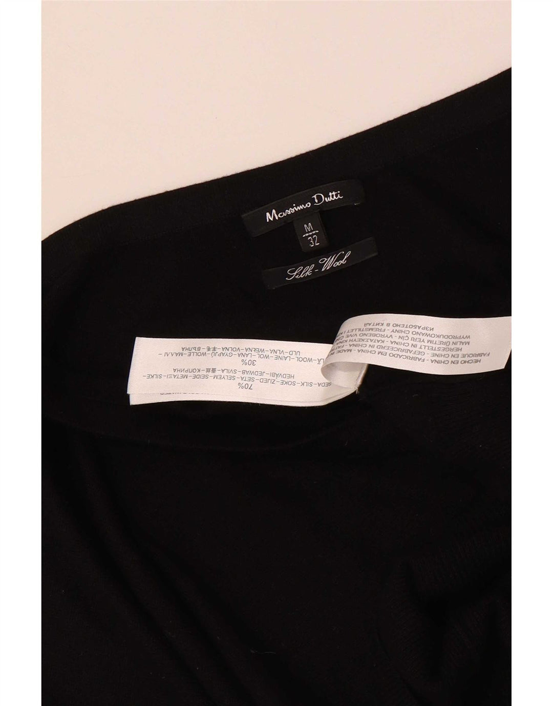 Massimo Dutti Robe pull asymétrique pour femme UK 12 en soie noire moyenne