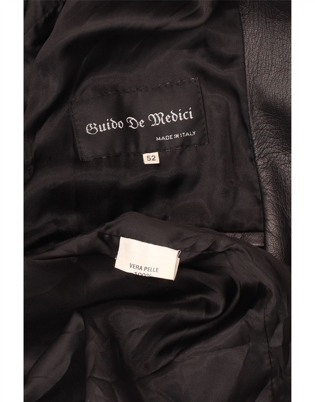 veste en cuir femme vintage IT 52 2XL Cuir noir