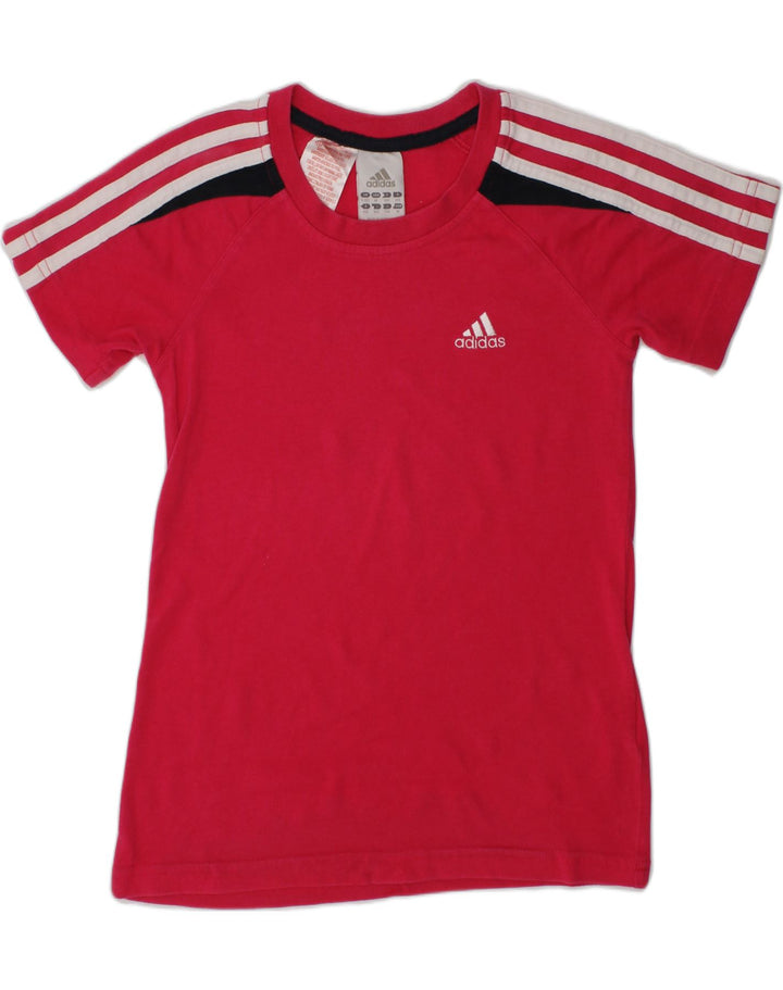 ADIDAS Girls T-Shirt Top 9-10 Years Red | Vintage Adidas | Thrift | Second-Hand Adidas | Used Clothing | Messina Hembry 