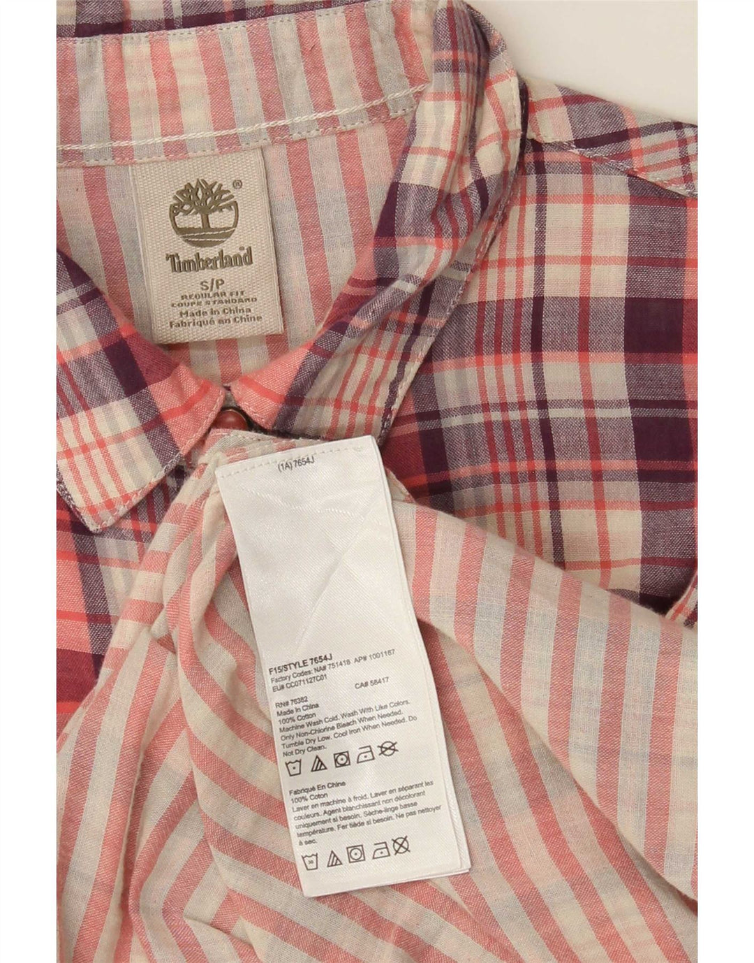 Timberland Chemise Regular Fit pour Femme UK 10 Petit Coton à Carreaux Rouge