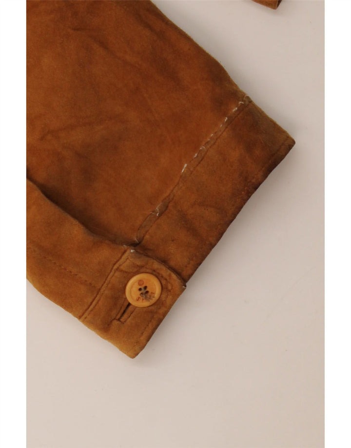 VINTAGE Veste en Daim Homme IT 50 Grand Cuir Beige