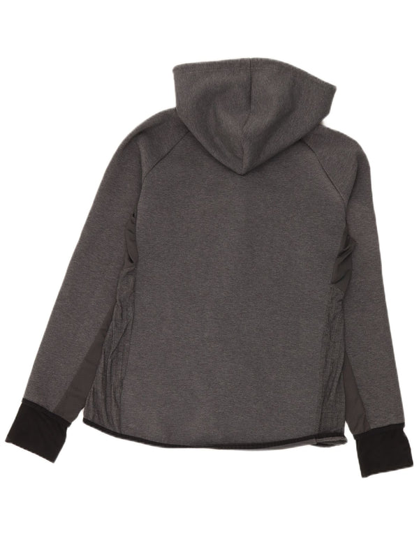 Adidas Pull à capuche zippé pour femme UK 14 Grand coton gris