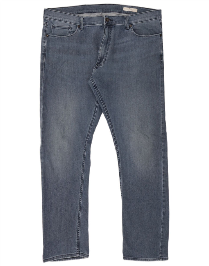 Marks & Spencer Jeans Slim pour Hommes W38 L31 Bleu Coton