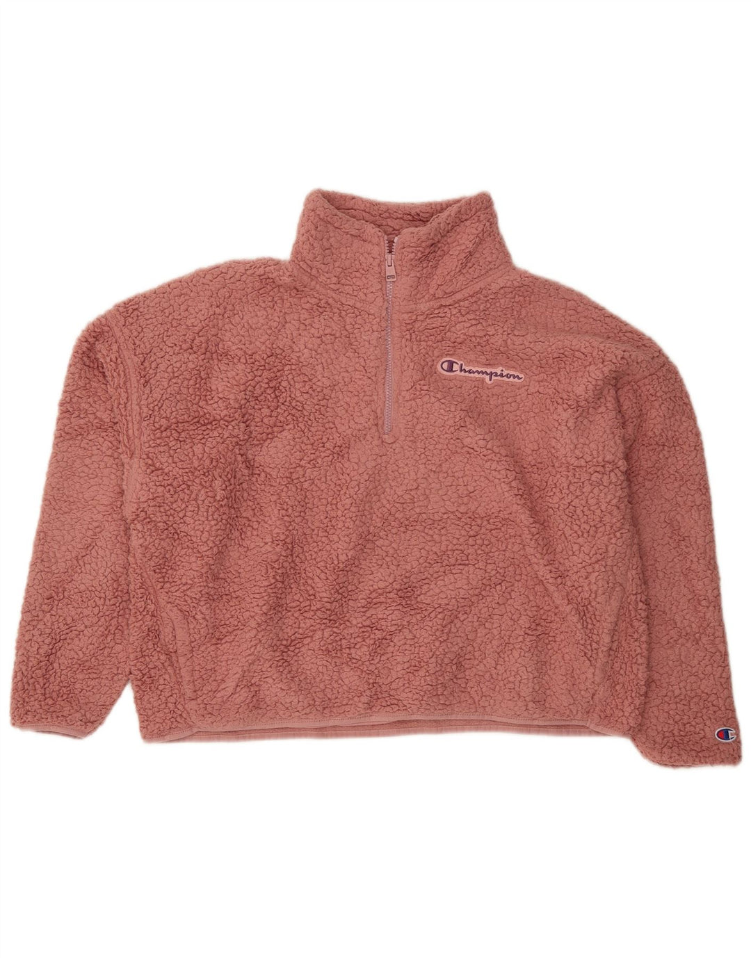 CHAMPION Pull polaire surdimensionné à col zippé pour femme UK 18 XL Rose