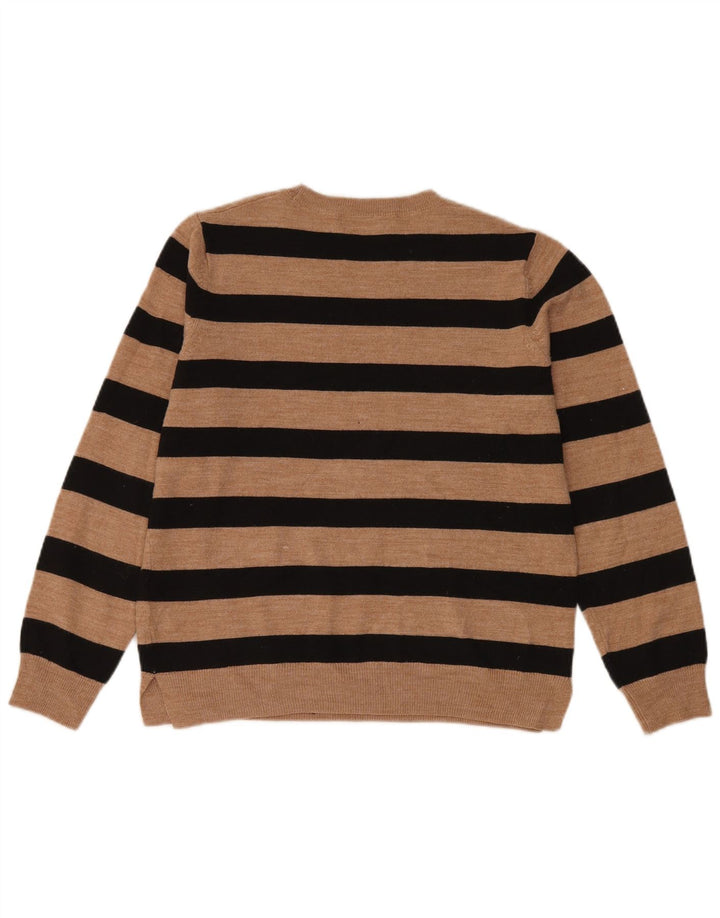 Marks & Spencer Pull à col rond pour femme UK 14 Marron moyen rayé