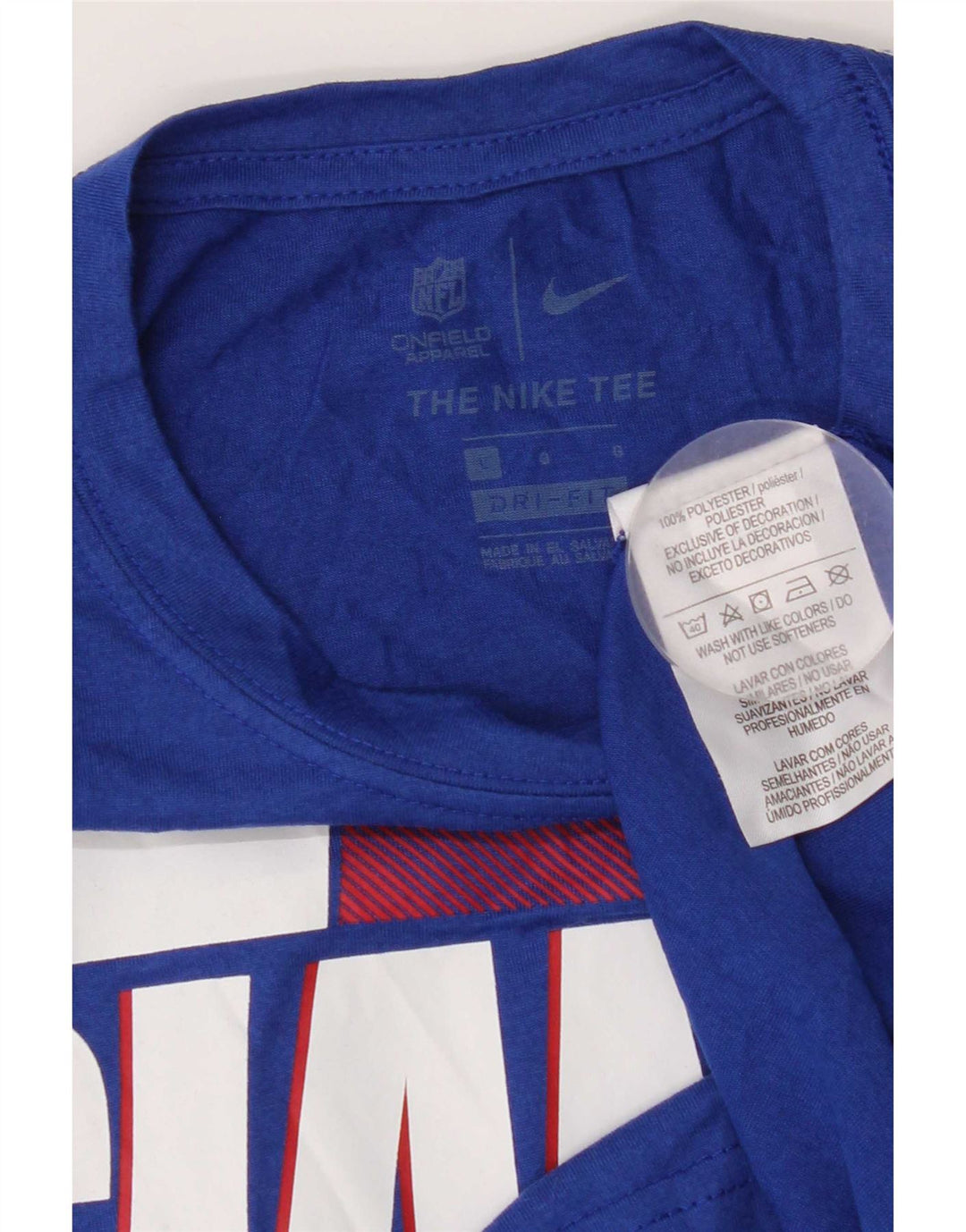 Nike Mens New York Giants Graphic T-Shirt Top Large Bleu Polyester