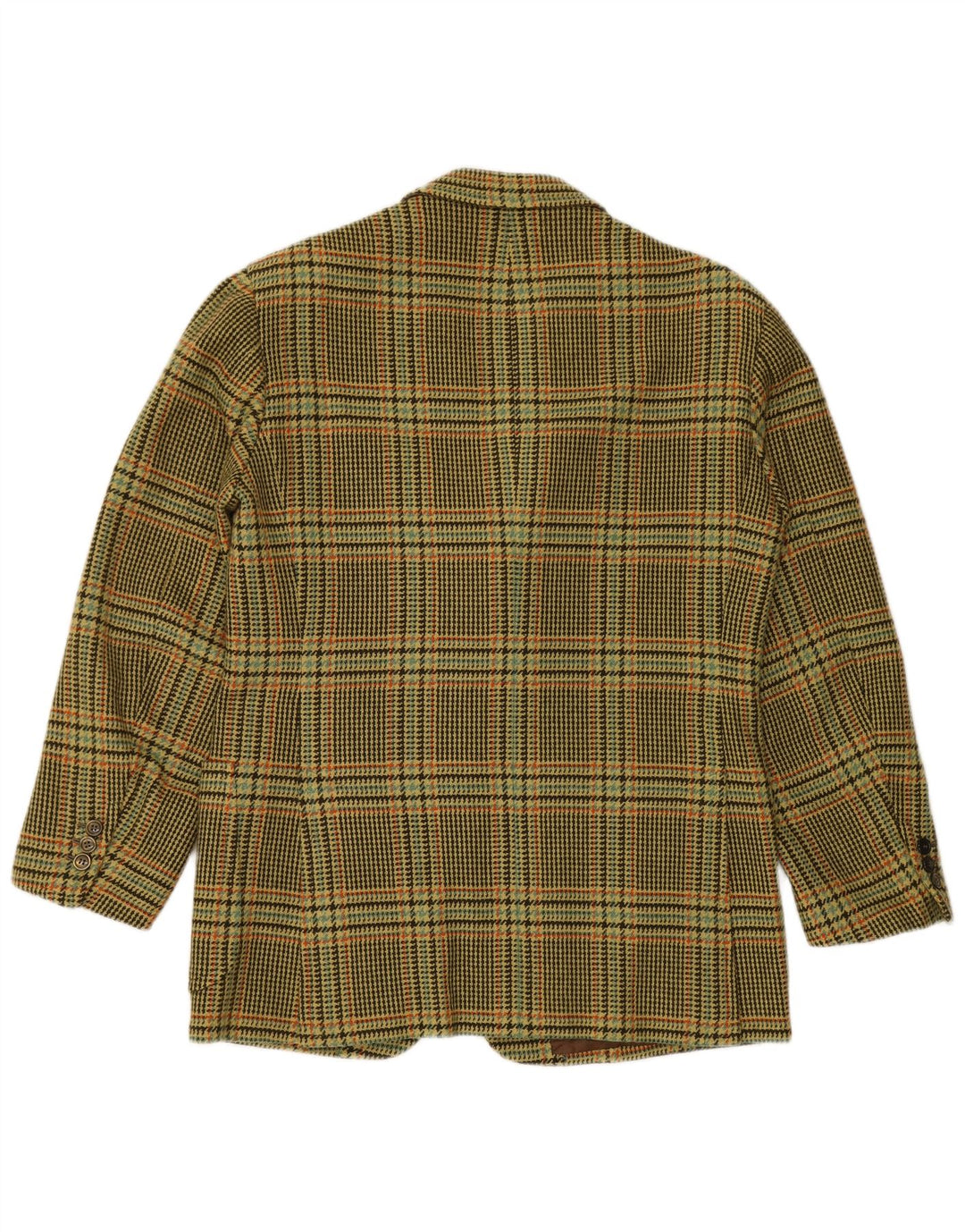 VINTAGE Veste Blazer 3 Boutons Homme UK 38 Pied-de-Poule Vert Moyen