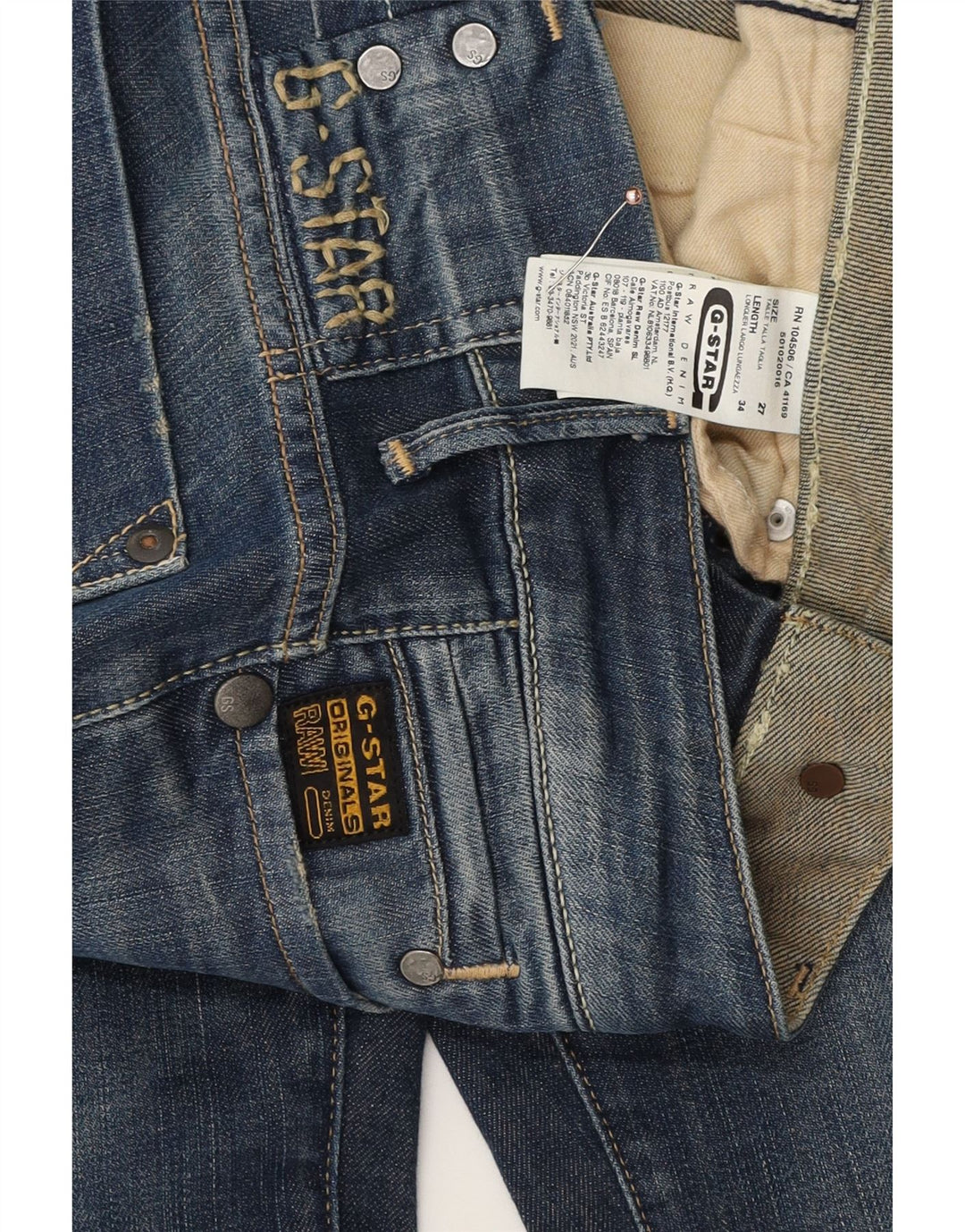 G-Star Jean Slim Femme W27 L34 Bleu Coton