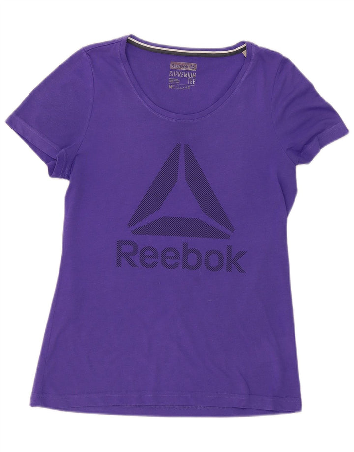 Reebok T-Shirt Femme UK 12 Violet Moyen Polyester