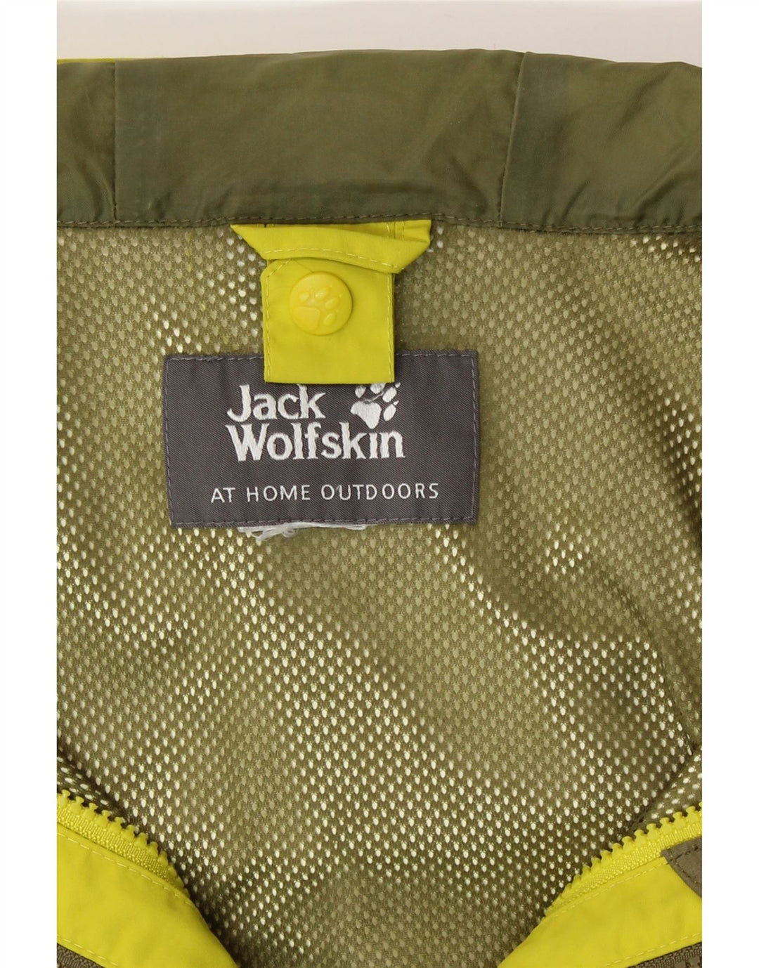 Jack Wolfskin Veste de pluie à capuche pour homme UK 38 Jaune moyen
