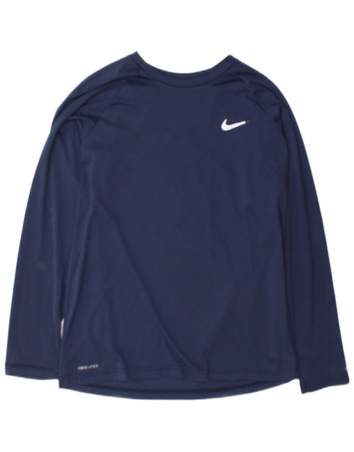 Haut Nike Dri Fit à manches longues pour homme, bleu marine moyen