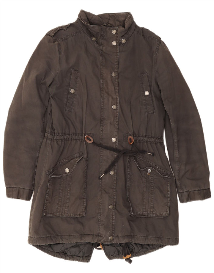 Fat Face Veste Parka Femme UK 14 Large Gris Coton