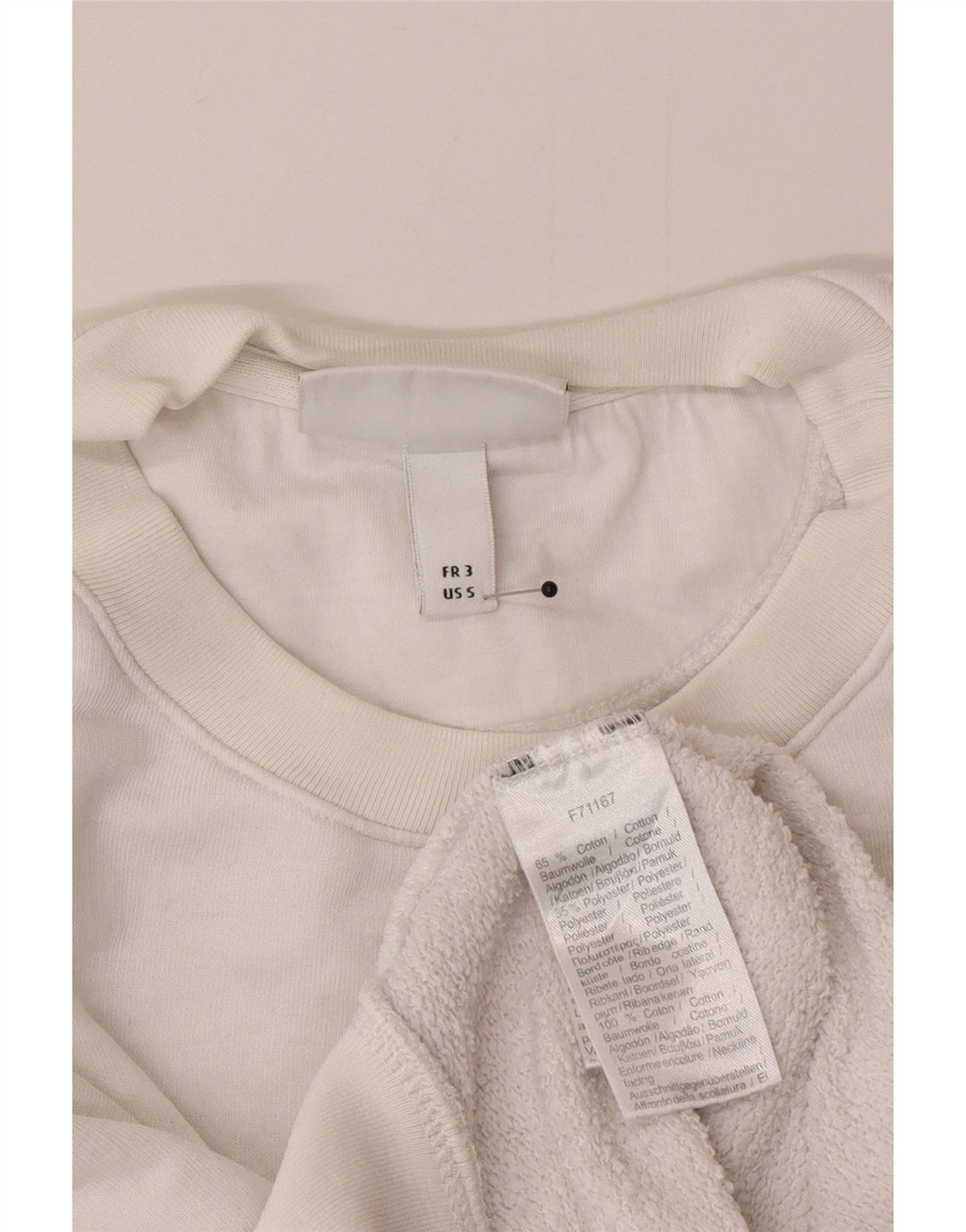 Lacoste Mens Graphic Sweatshirt Jumper Taille 3 Petit Coton Blanc