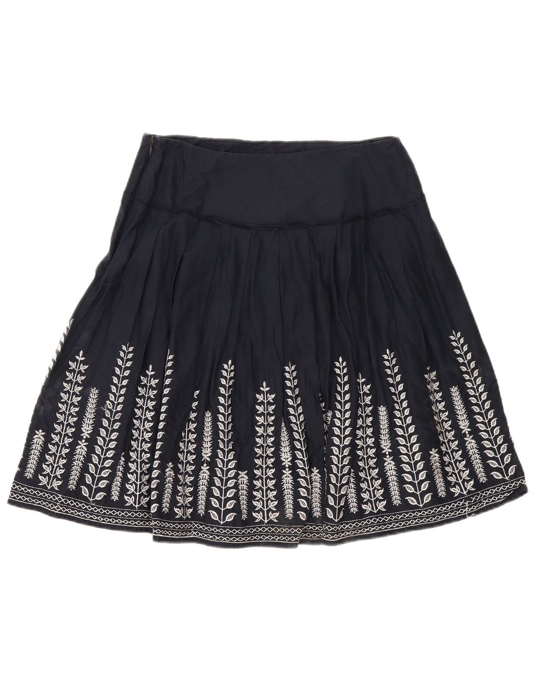 Marks & Spencer Jupe trapèze plissée pour femme W30 Bleu marine moyen floral