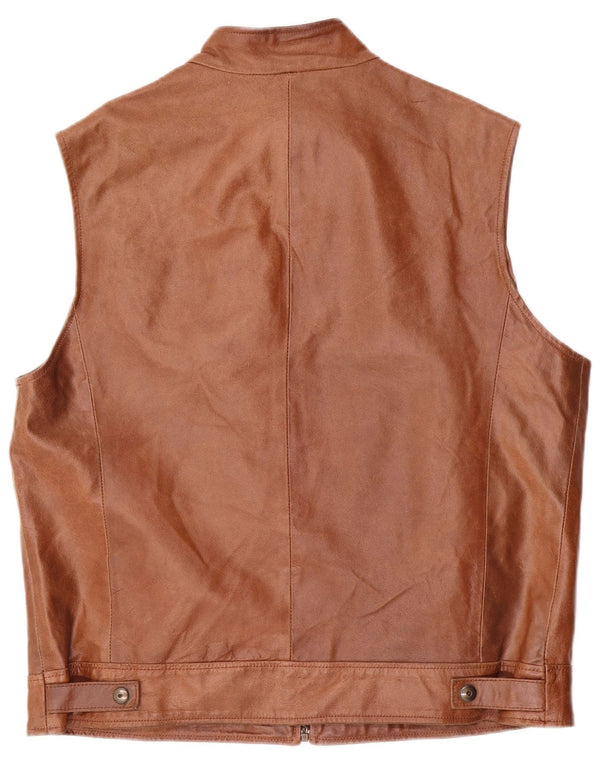 Green Leaves Gilet en cuir pour homme IT 54 2XL Marron