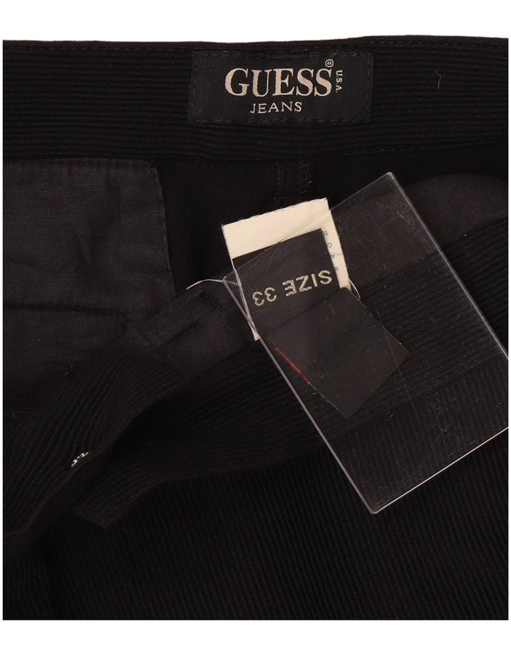 GUESS Pantalon droit en velours côtelé W33 L30 Noir Polyamide
