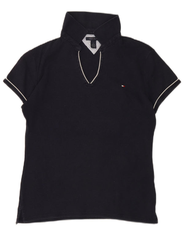 Tommy Hilfiger Polo Femme UK 14 Bleu Marine Moyen Coton