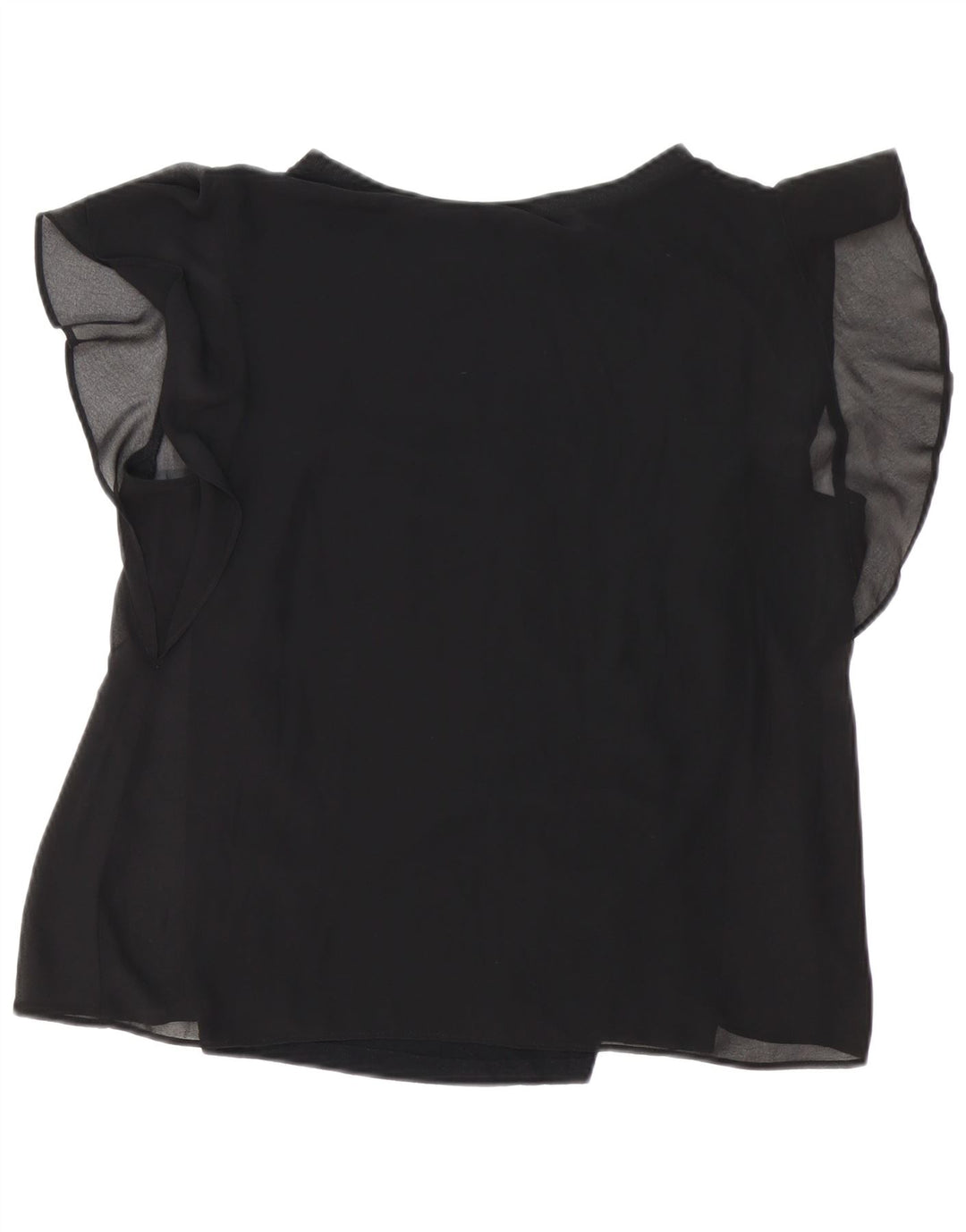 ZARA Femme Chemisier Top UK 16 Large Noir