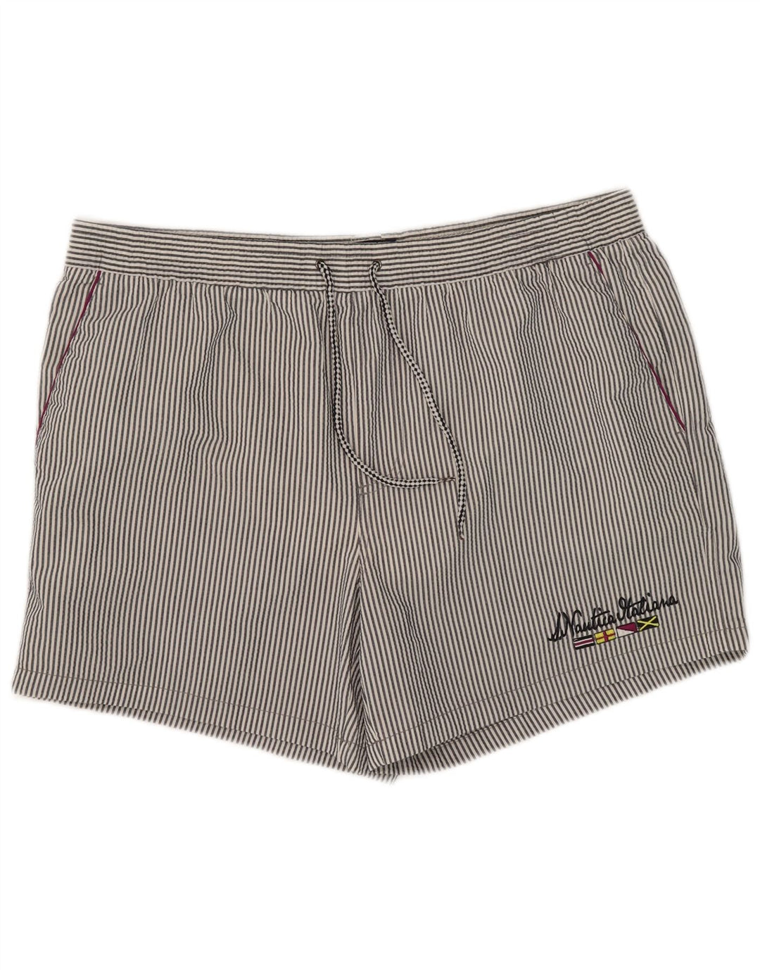 Nautica Short de bain homme 2XL bleu à fines rayures en polyester