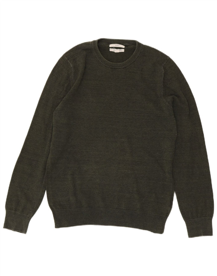 Marks & Spencer Pull à col rond pour homme Petit coton kaki