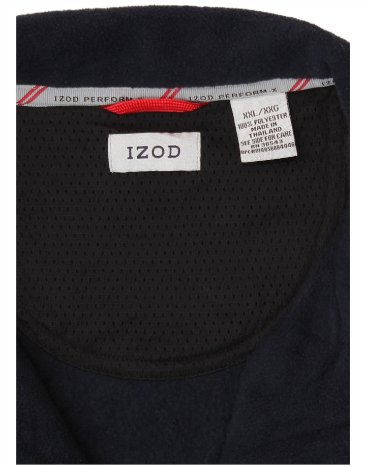 Izod Pull polaire à col zippé pour homme 2XL Bleu marine Polyester