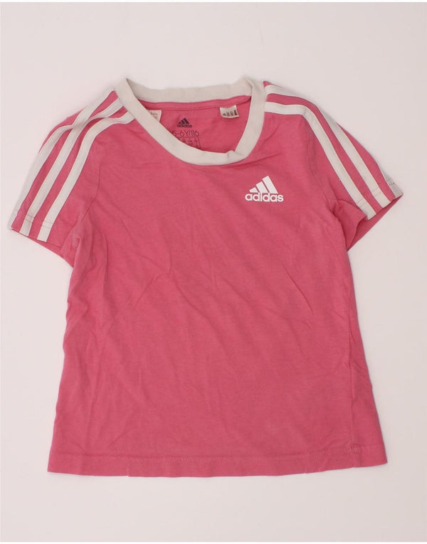 Adidas T-Shirt Fille 5-6 Ans Rose Coton